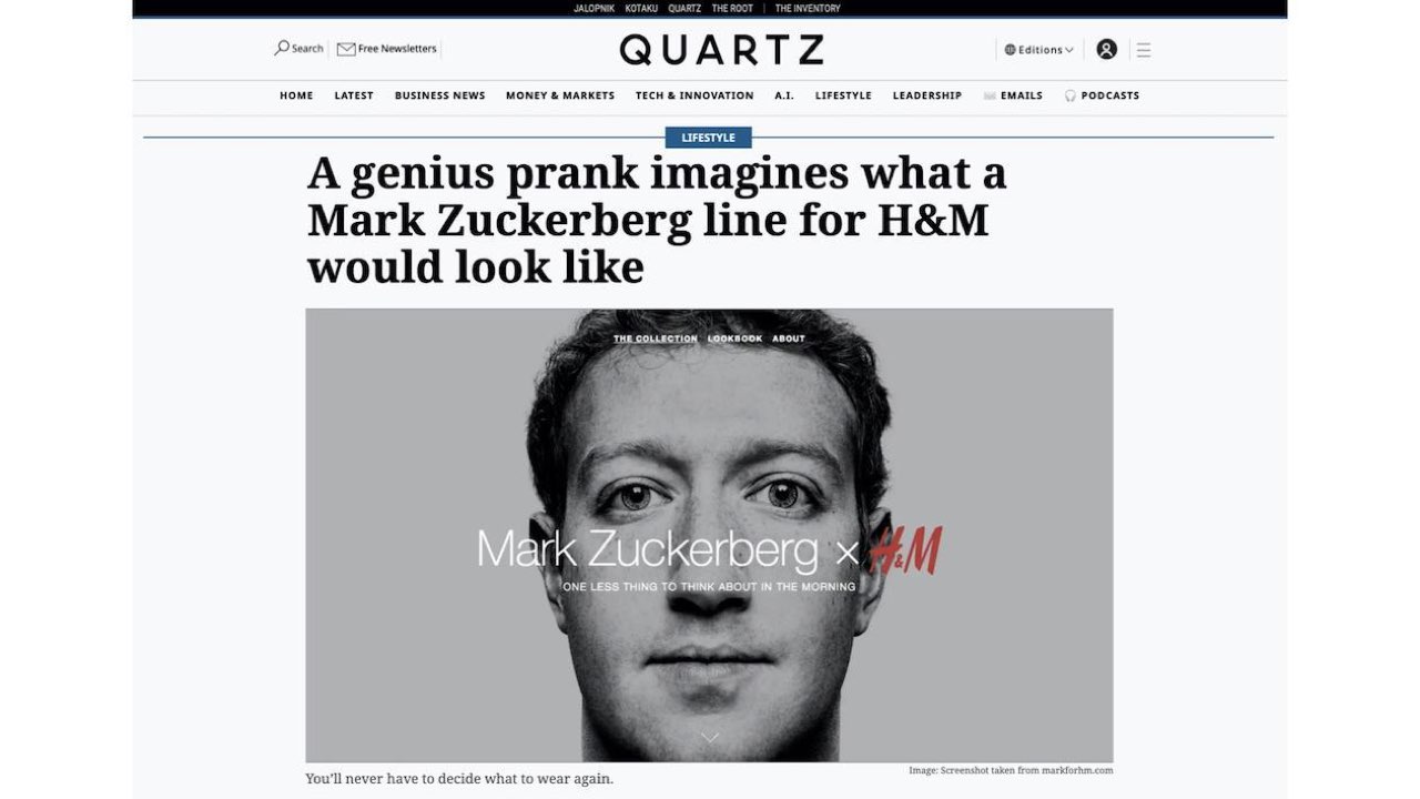 Mark Zuckerberg and H&M viral project detail