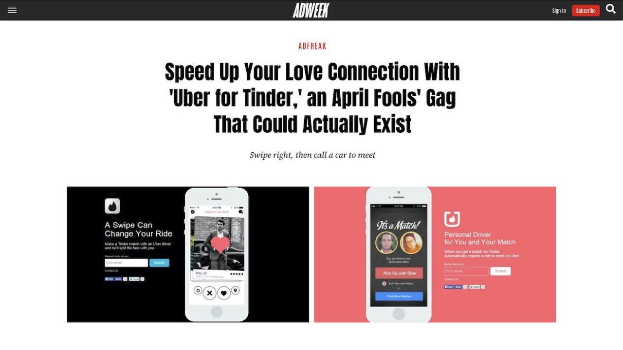 Tinder and Uber side project detail